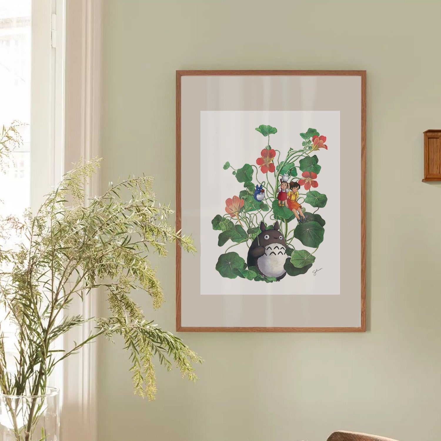 Clever_Clippings_Living_Room_Floral_Totoro_Whimsical_Art_Print_Collage_Print