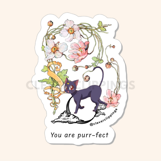 Sailormoon inspired Vinyl Sticker - Luna You are Purr-fect