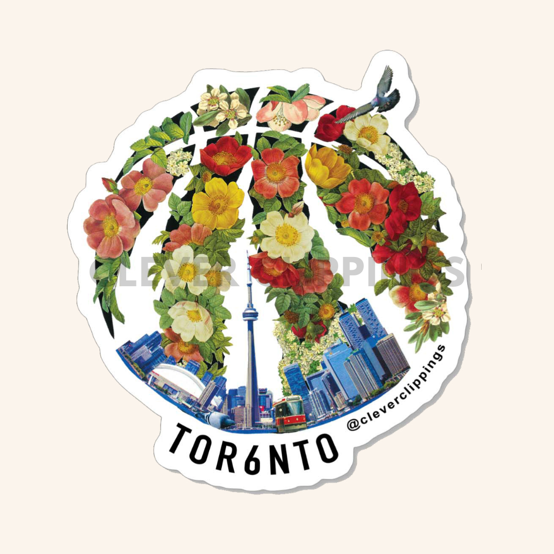 Toronto Raptors Sticker Printable Toronto x Raptors - Blossom Vinyl Sticker – Clever Clippings
