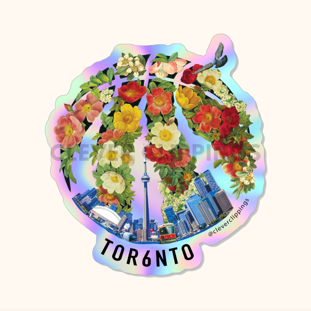 Toronto Raptors Sticker Printable Toronto x Raptors - Blossom Holographic Sticker – Clever Clippings